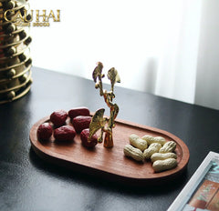 Elysian - Khay Gỗ Óc Chó Lá Ngân Hạnh Ginkgo Premium Walnut Trays 15x25-KHAY TRANG TRÍ-CẬU HAI HOME DECOR