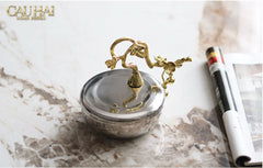 Elysian - Lọ Kẹo Chén Platinum Impérial Bird Branch Bowl 13x17-LY THỦY TINH-CẬU HAI HOME DECOR