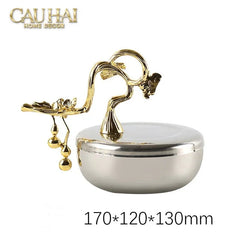 Elysian - Lọ Kẹo Chén Platinum Impérial Bird Branch Bowl 13x17-LY THỦY TINH-CẬU HAI HOME DECOR