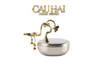Elysian - Lọ Kẹo Chén Platinum Impérial Bird Branch Bowl 13x17-LY THỦY TINH-CẬU HAI HOME DECOR