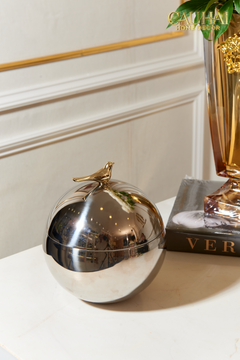 Elysian - Lọ Kẹo Hộp Lưu Trữ Hình Cầu Platinum Gilded Aviary Sphere-LY THỦY TINH-CẬU HAI HOME DECOR