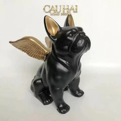 Elysian - Set 2 Tượng Chú Chó Thiên Thần Frenchie Angel Bull D'Or Dou-CẬU HAI HOME DECOR