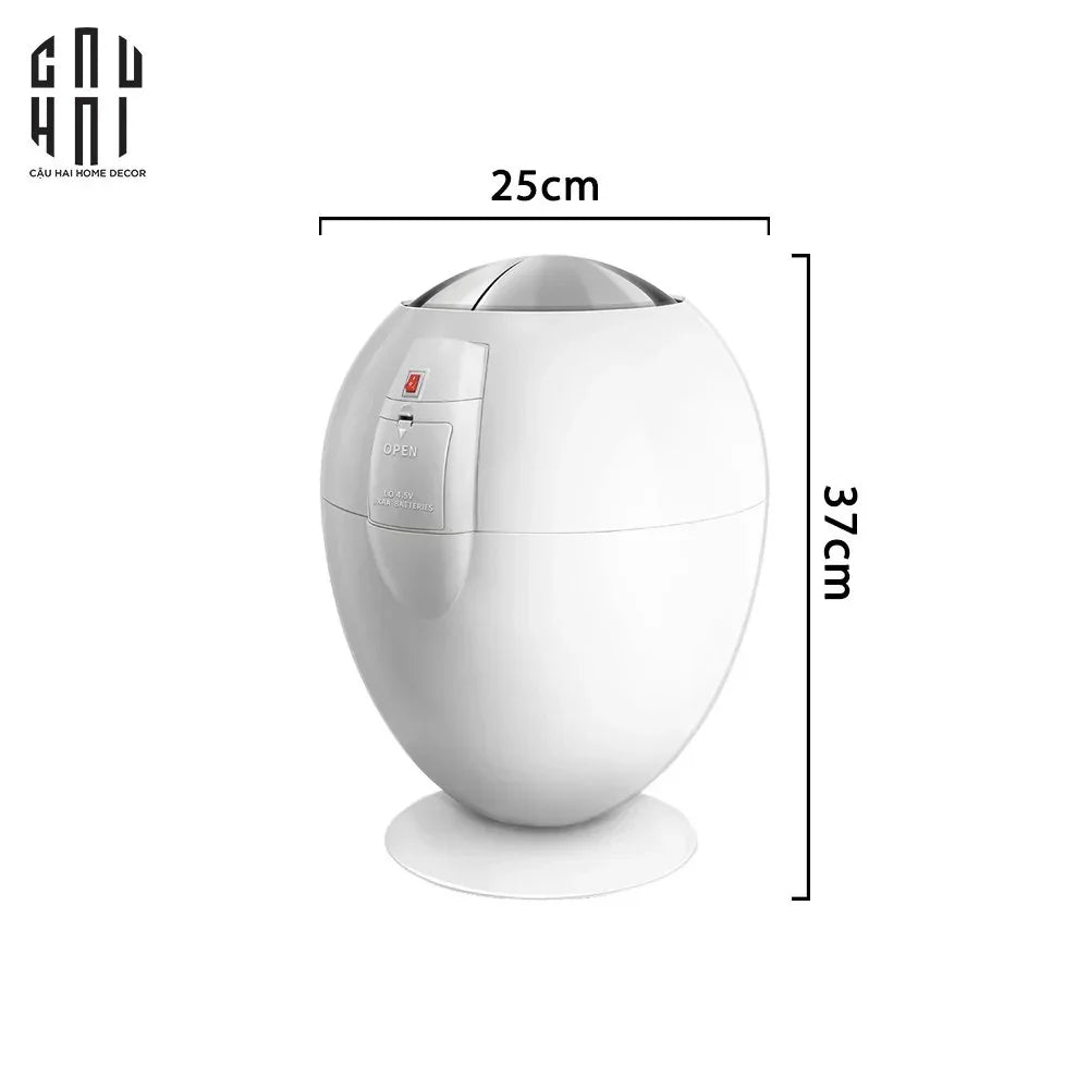 Elysian - Thùng Rác Cảm Ứng Platinum Egg 6L-LY THỦY TINH-Đối tác tại Trung Quốc theo từng đơn đặt hàng-CẬU HAI HOME DECOR