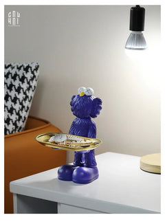 Elysian - Tượng Figurine Kaws Cằm Khay Bản Denim - Dark Blue-TƯỢNG TRANG TRÍ-CẬU HAI HOME DECOR