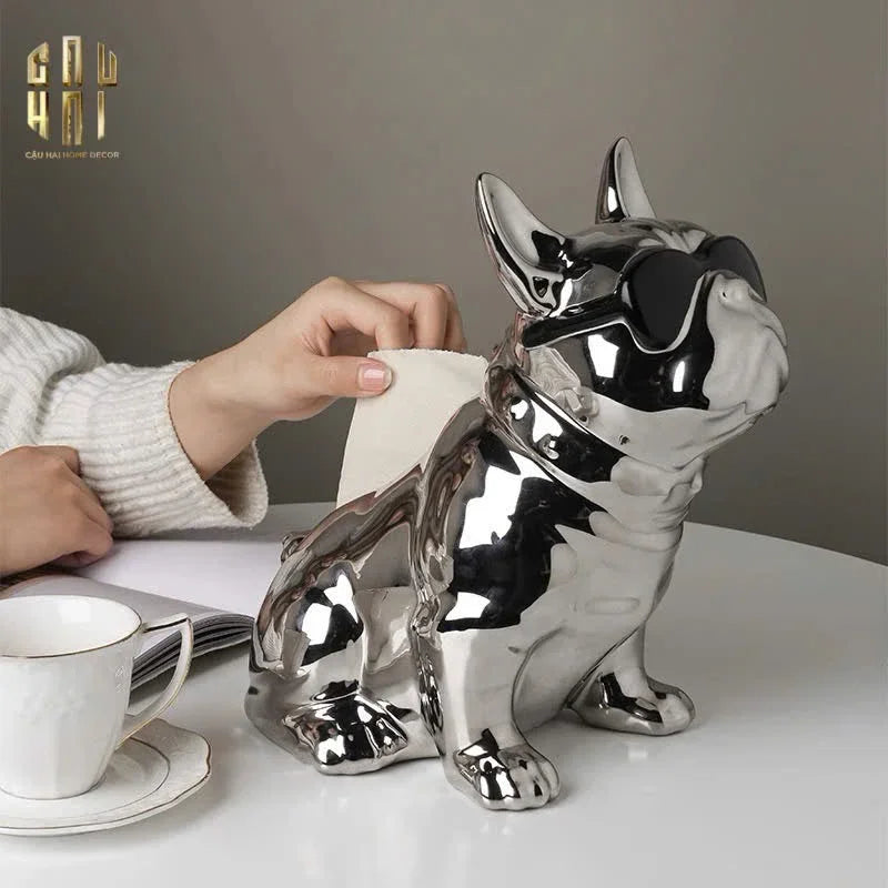 Elysian - Tượng Hộp Khăn Giấy Platinum Bull-HỘP KHĂN GIẤY-CẬU HAI HOME DECOR