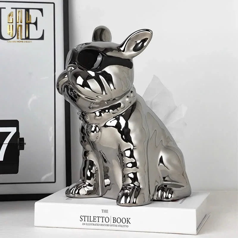 Elysian - Tượng Hộp Khăn Giấy Platinum Bull-HỘP KHĂN GIẤY-CẬU HAI HOME DECOR