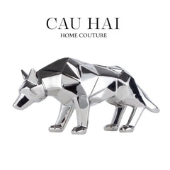 Elysian - Tượng Platinum Origami Art Wolf H20-30-TƯỢNG TRANG TRÍ-CẬU HAI HOME DECOR