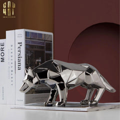 Elysian - Tượng Platinum Origami Art Wolf H20-30-TƯỢNG TRANG TRÍ-CẬU HAI HOME DECOR