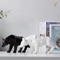 Elysian - Tượng Platinum Origami Art Wolf H20-30-TƯỢNG TRANG TRÍ-CẬU HAI HOME DECOR