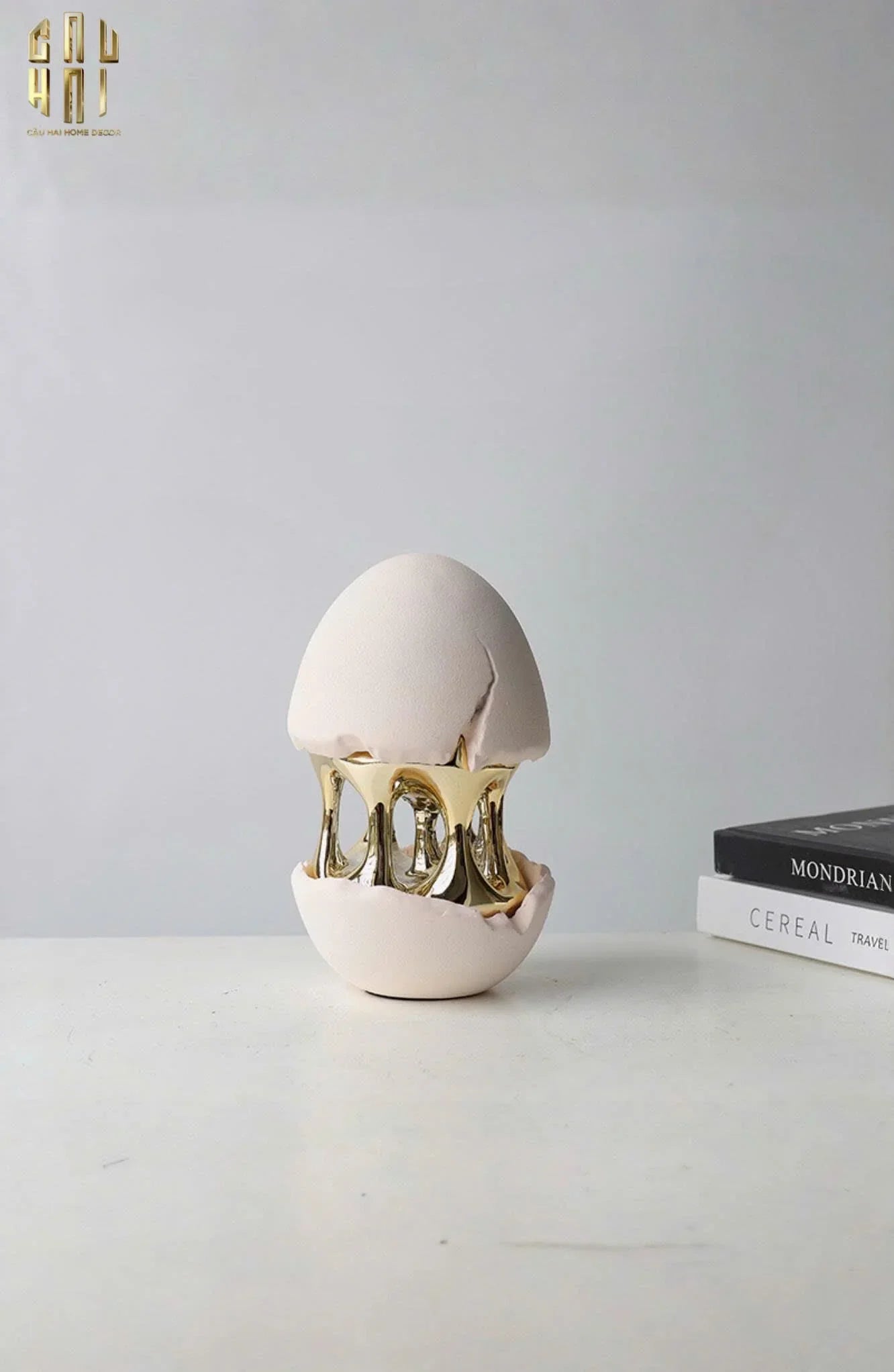 Elysian - Tượng Quả Trứng Hatching Egg 9x12x20-TƯỢNG TRANG TRÍ-CẬU HAI HOME DECOR