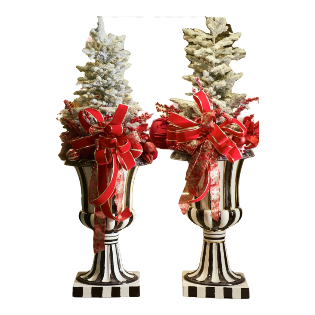 Fêtes Couture - Cặp Chậu Thông Les Jardinières Harlequin Rouge 170-BÌNH HOA-CẬU HAI HOME DECOR-CẬU HAI HOME DECOR