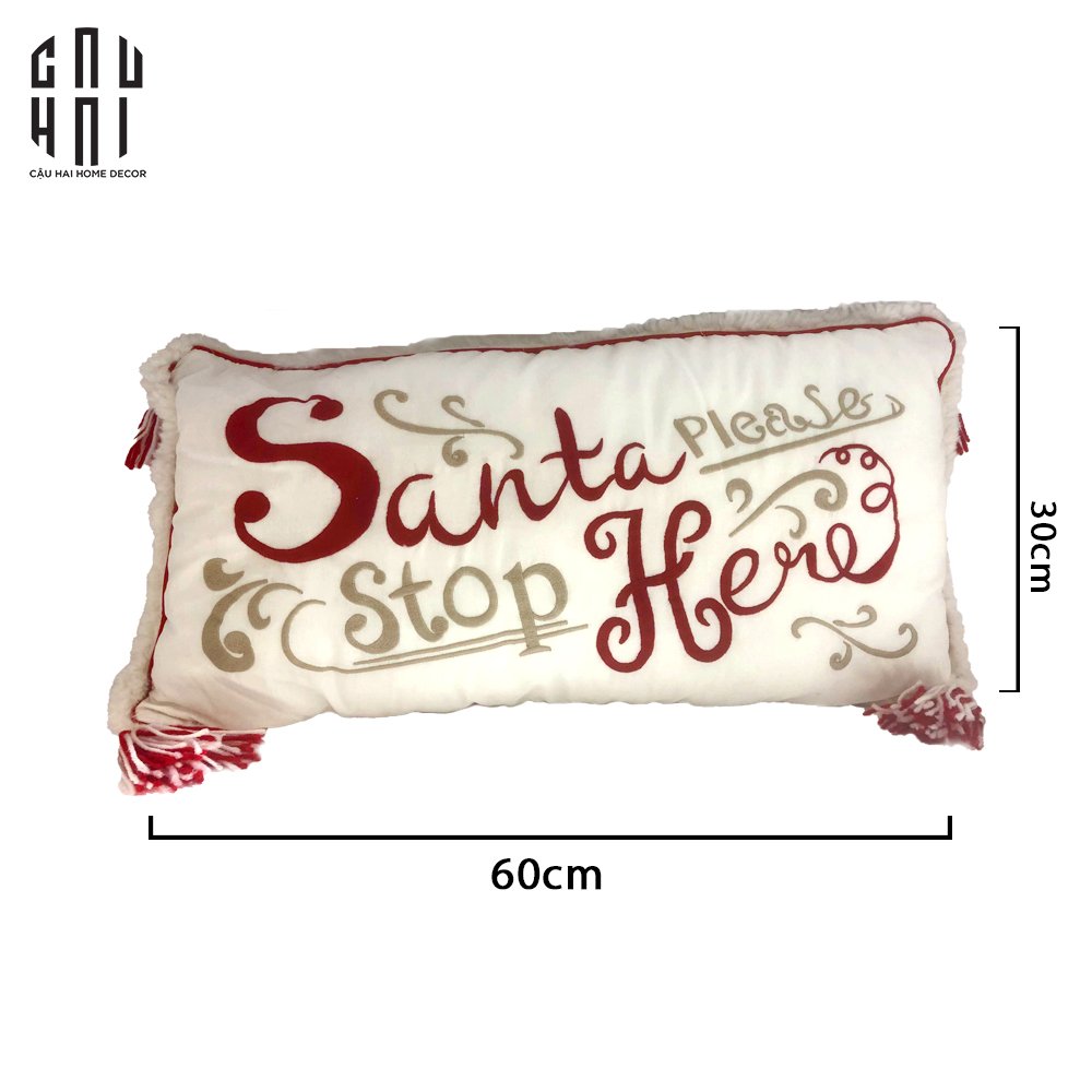 Fêtes Couture - Gối Rectangle Santa 30X60 Cm-GỐI-CẬU HAI HOME DECOR