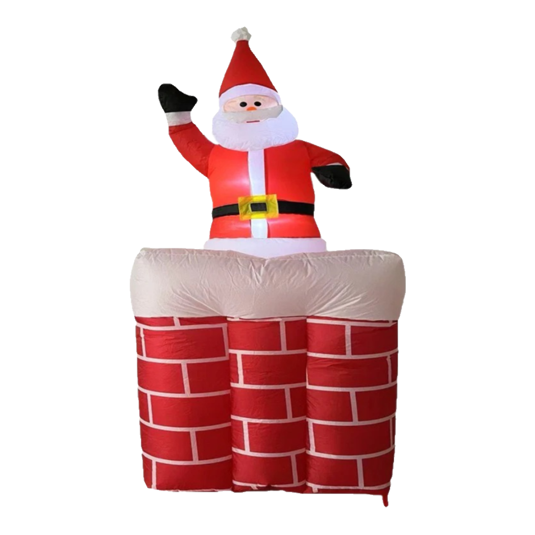 Fêtes Couture - Ông Già Noel Leo Ống Khói - Santa Salutation Cheminée-TRANG TRÍ GIÁNG SINH-CẬU HAI HOME DECOR-CẬU HAI HOME DECOR