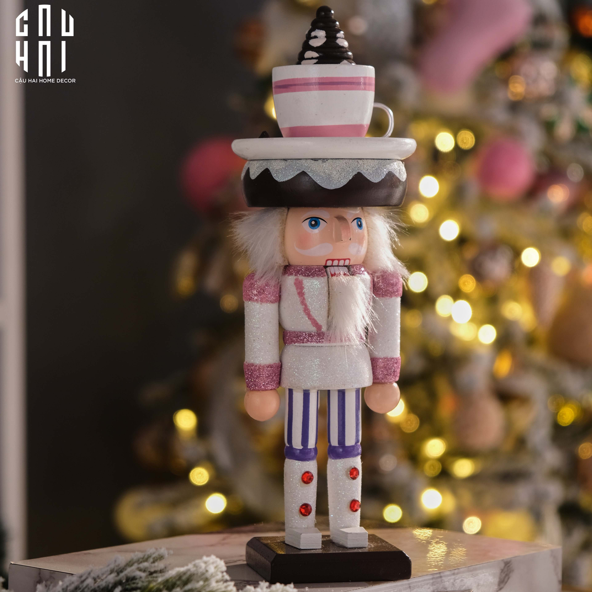 Fêtes Couture - Set 2 Tượng Nutcracker Cupcake H25-TƯỢNG TRANG TRÍ-CẬU HAI HOME DECOR