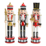 Fêtes Couture - Set 3 Tượng Nutcracker Moyenne Rouge Royal 30Cm