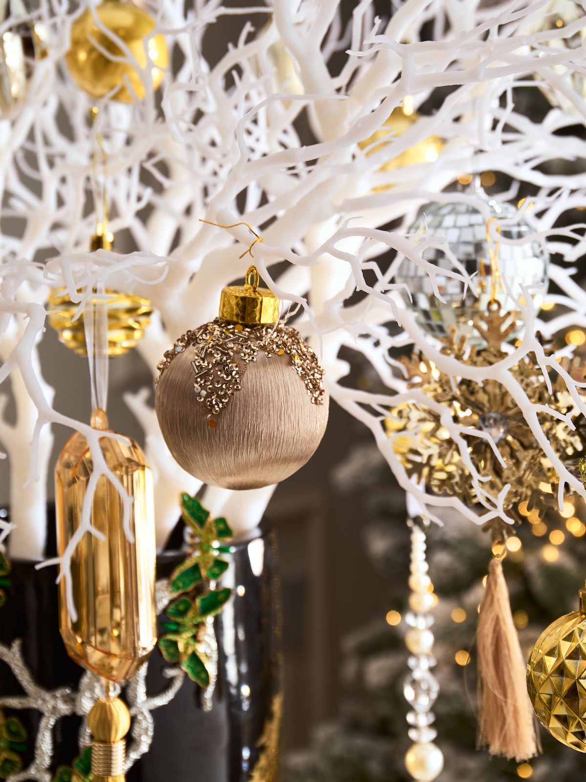 Fêtes Couture – Set Bình Hoa Christmas L’Arbre Noir Doré Vase-BÌNH HOA-CẬU HAI HOME DECOR
