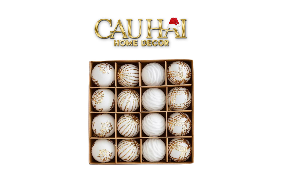 Fêtes Couture - Set Châu Nhung Rouge Velour Christmas Ornaments 16Pcs-TRANG TRÍ GIÁNG SINH-CẬU HAI HOME DECOR