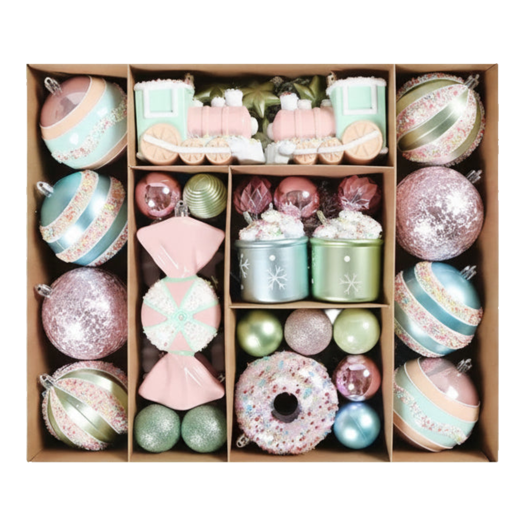 Fêtes Couture - Set Châu Trang Trí Giáng Sinh Cotton Candy Plush Pink 70Pcs-TRANG TRÍ GIÁNG SINH-CẬU HAI HOME DECOR-CẬU HAI HOME DECOR