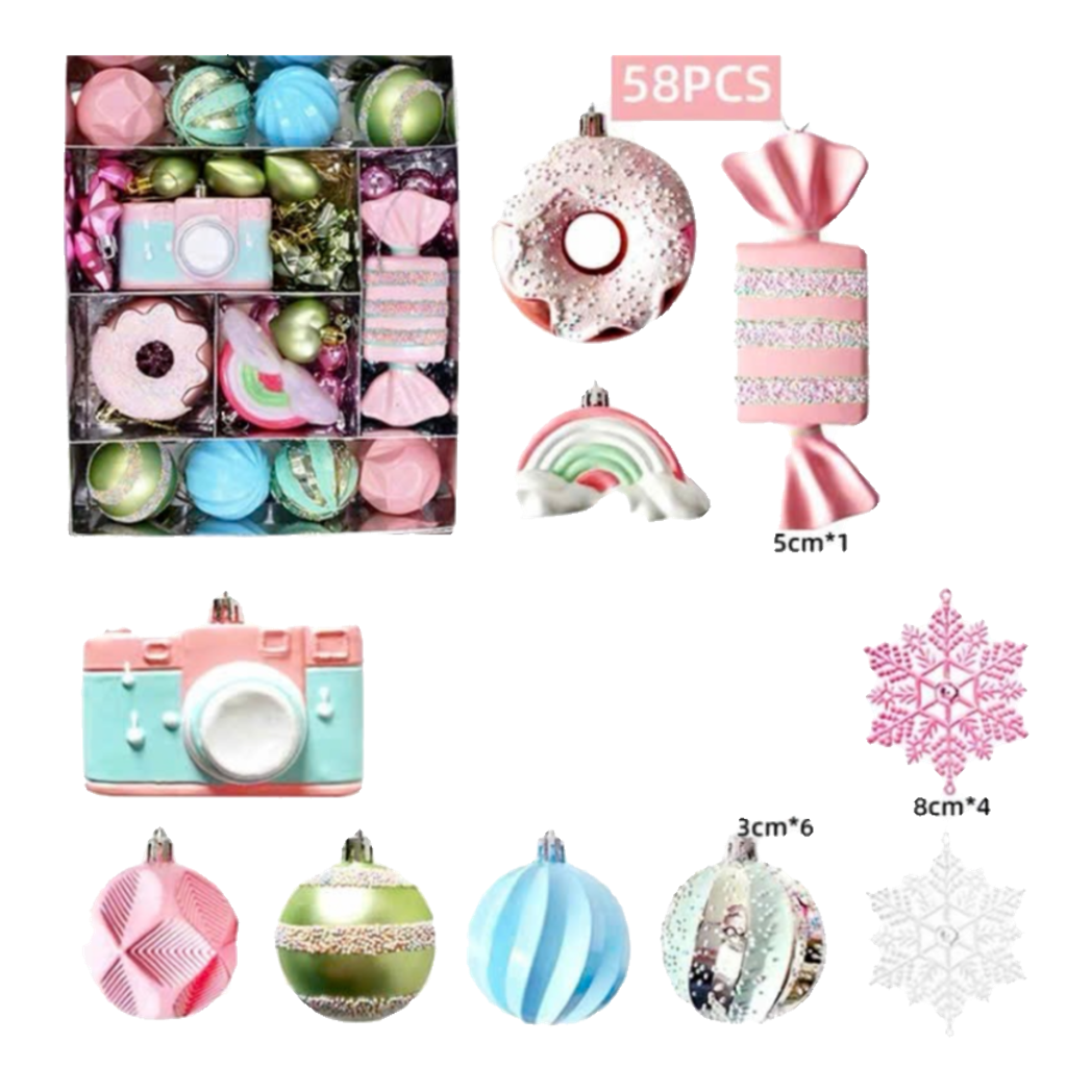 Fêtes Couture - Set Trang Trí Cây Thông Candy Pastel Ornaments-TRANG TRÍ GIÁNG SINH-Đối tác tại Trung Quốc theo từng đơn đặt hàng-CẬU HAI HOME DECOR