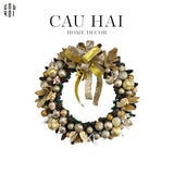 Fêtes Couture - Super Golden Era Christmas Wreath 90Cm-TRANG TRÍ GIÁNG SINH-CẬU HAI HOME DECOR
