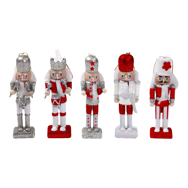 Fêtes Couture - Mini Nutcracker Figurines 5Pcs - Red