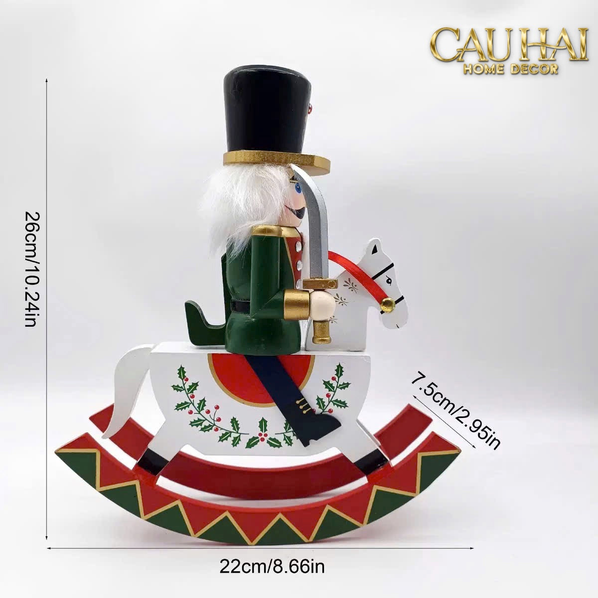 Fêtes Couture - Tượng Nutcracker Royal Cavalier H25-TƯỢNG TRANG TRÍ-CẬU HAI HOME DECOR