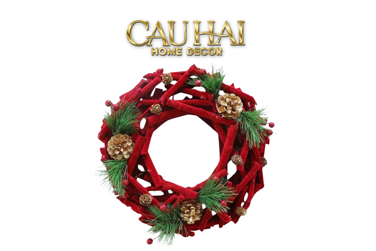 Fêtes Couture - Vòng Giáng Sinh Velvet Pine Christmas Wreath-TRANG TRÍ GIÁNG SINH-CẬU HAI HOME DECOR