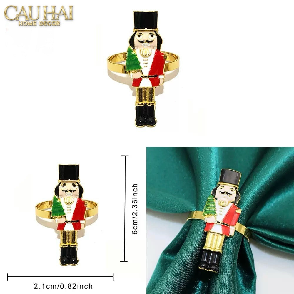 Fêtes Couture - Vòng Khăn Ăn - Napkin Ring Nutcracker Mistletoe-VÒNG KHĂN ĂN-Đối tác tại Trung Quốc theo từng đơn đặt hàng-CẬU HAI HOME DECOR