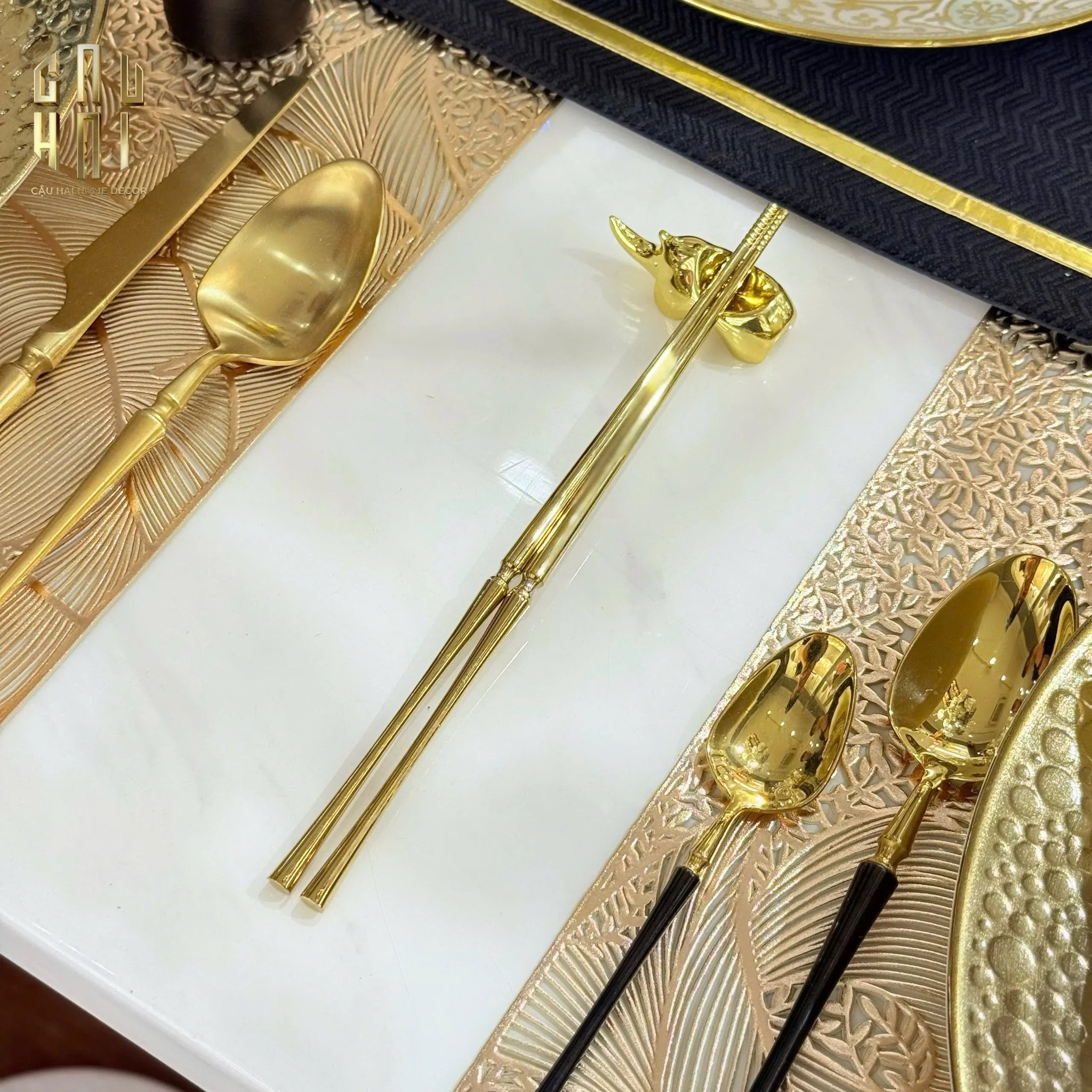 Gác Đũa - Chopstick Rest Rhino-Dinner Cutlery Set Dao Muỗng Nĩa-CẬU HAI HOME DECOR