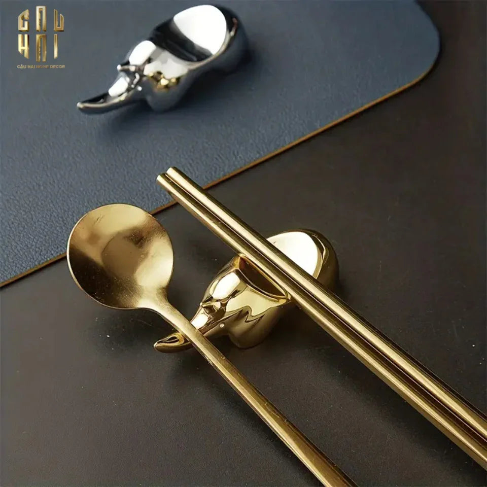 Gác Đũa - Chopstick Rest Rhino-Dinner Cutlery Set Dao Muỗng Nĩa-CẬU HAI HOME DECOR