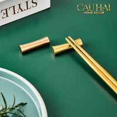 Gác Đũa Golden Scroll Chopsticks Racks 4.6-Dinner Cutlery Set Dao Muỗng Nĩa-CẬU HAI HOME DECOR