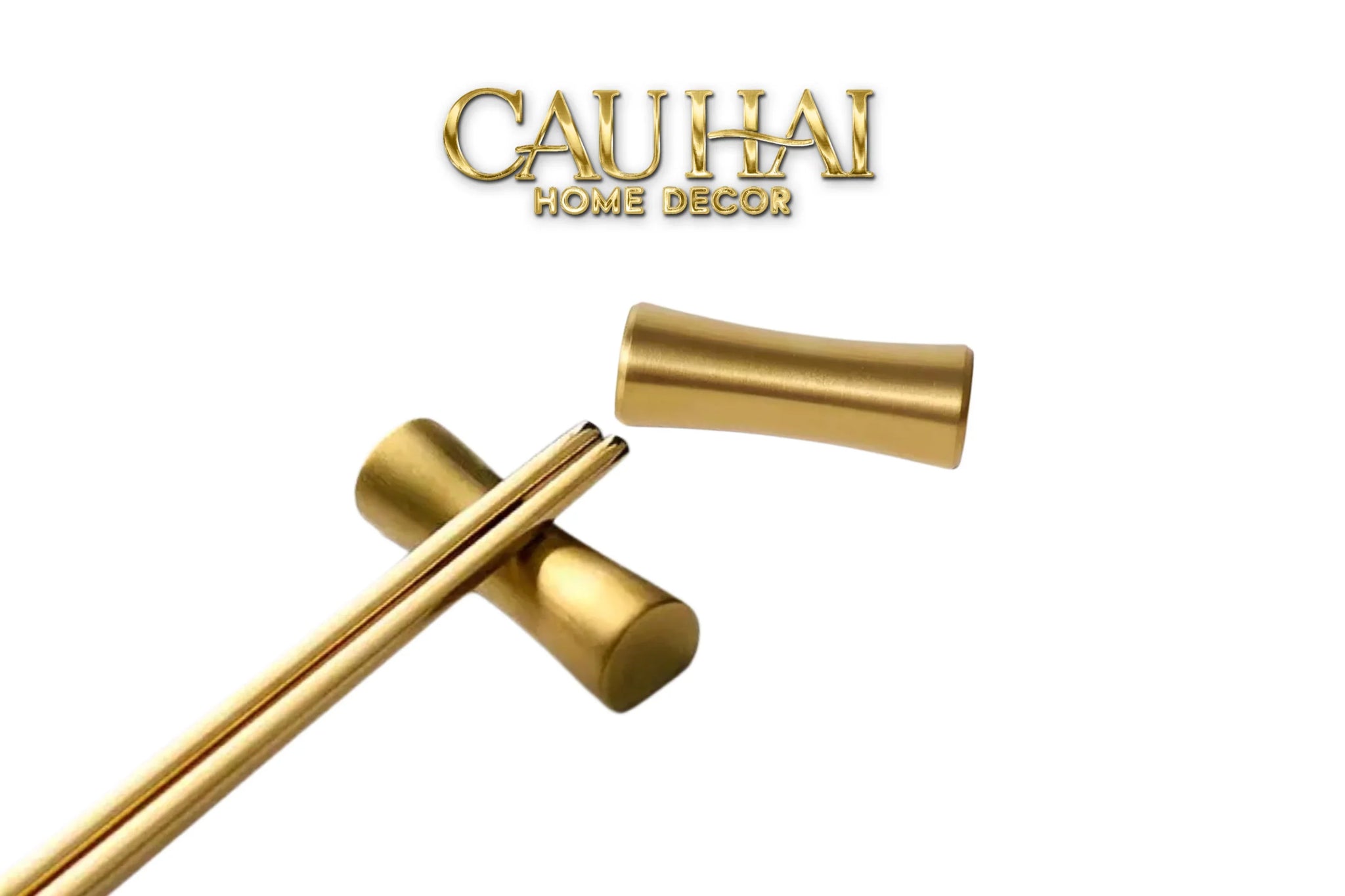 Gác Đũa Golden Scroll Chopsticks Racks 4.6-Dinner Cutlery Set Dao Muỗng Nĩa-CẬU HAI HOME DECOR