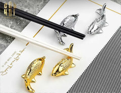 Gác Đũa - Stainless Steel Chopstick Rest Gold Fish-Dinner Cutlery Set Dao Muỗng Nĩa-CẬU HAI HOME DECOR
