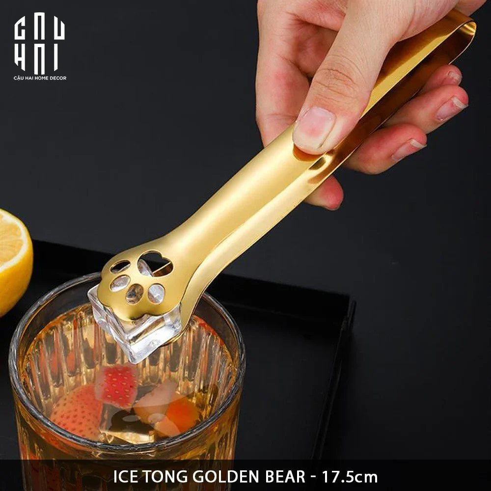 Gắp Đá Golden Bear-PHỤ KIỆN BAR-CẬU HAI HOME DECOR