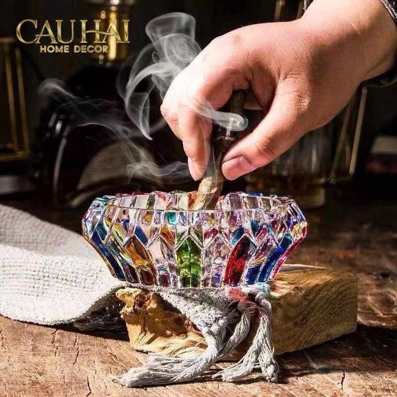 Gạt Tàn Pha Lê Cendrier Multicolor-CẬU HAI HOME DECOR