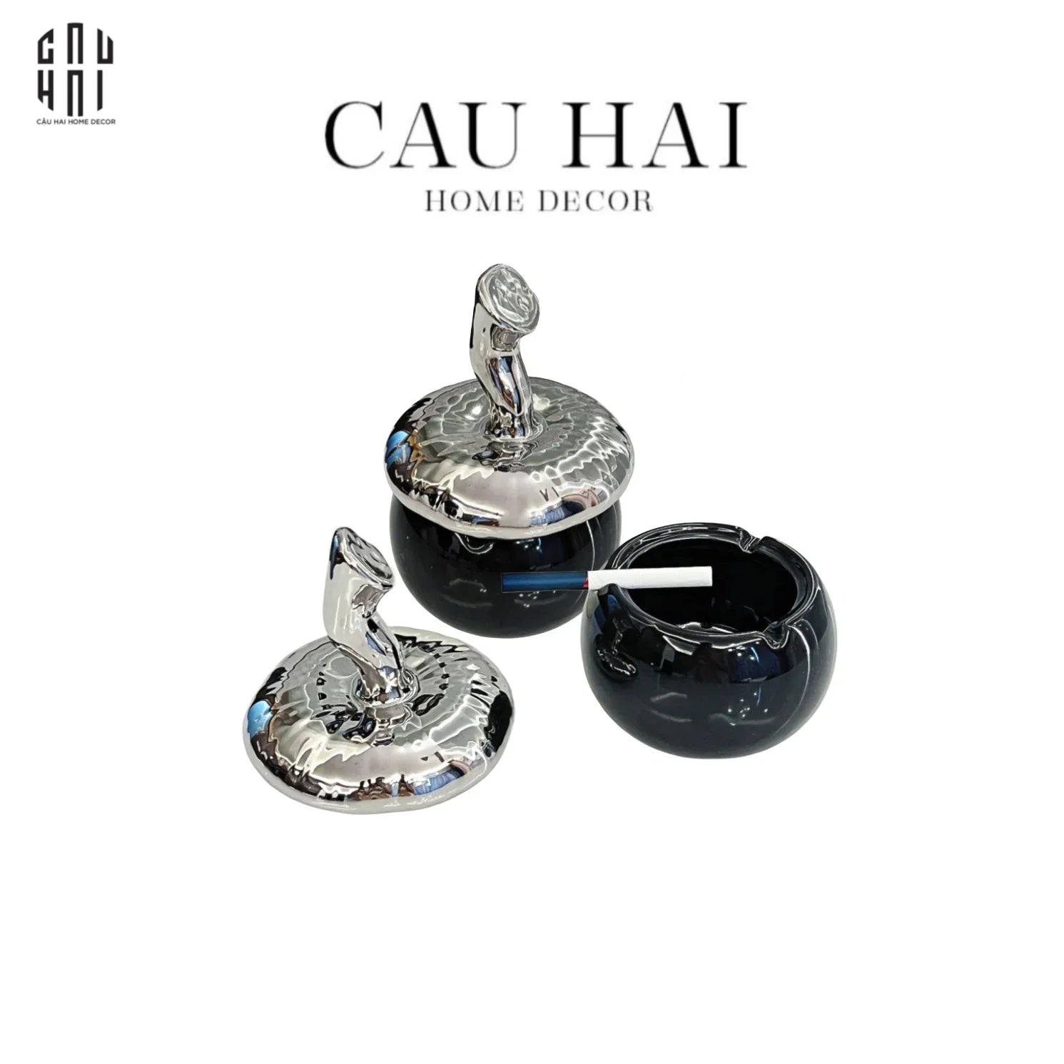 Gạt Tàn Silver Hazelnut-Gạt Tàn-CẬU HAI HOME DECOR