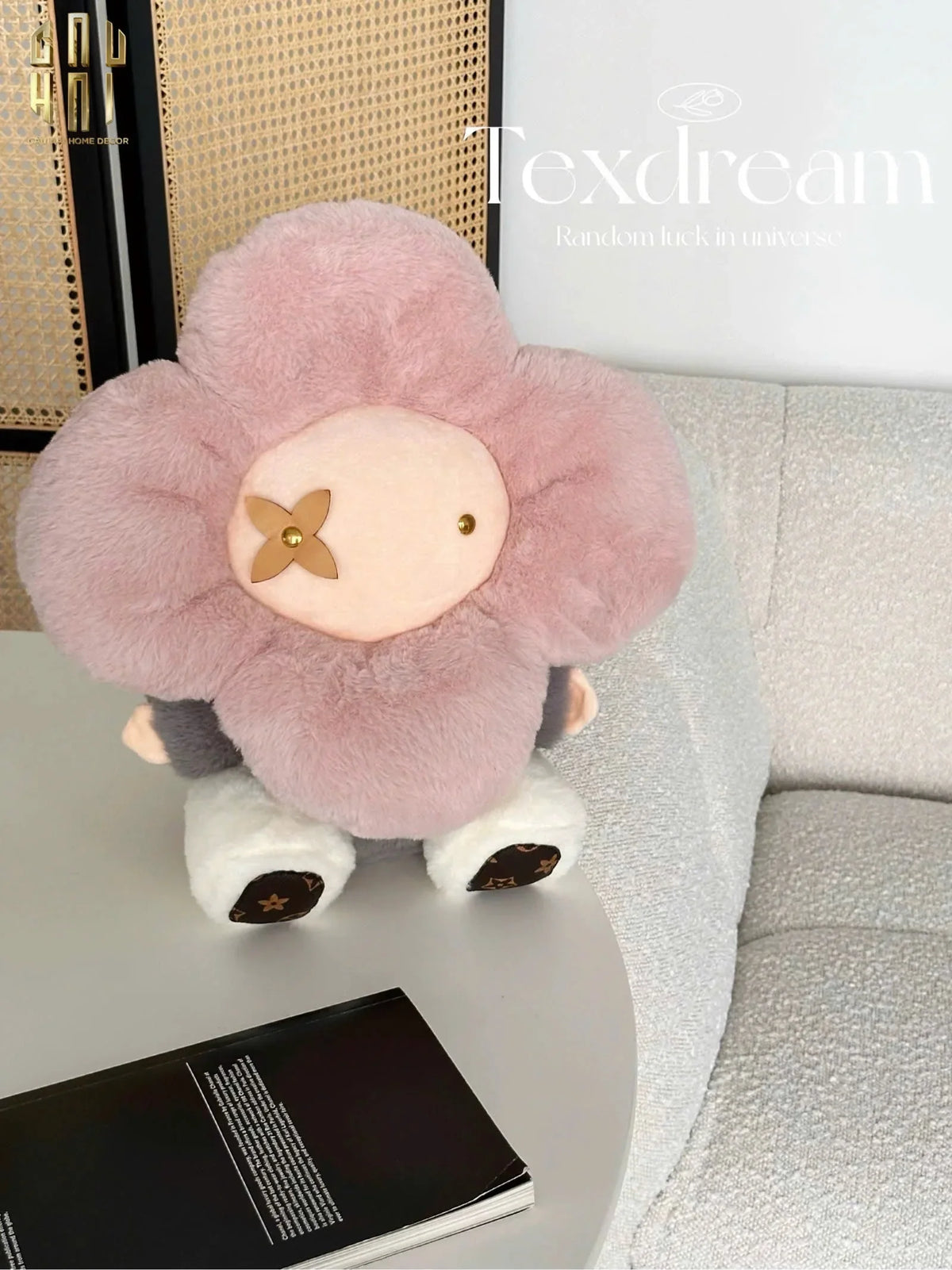 Gấu Bông Vivienne Pink Pastel Louis.V Size 37-CẬU HAI HOME DECOR