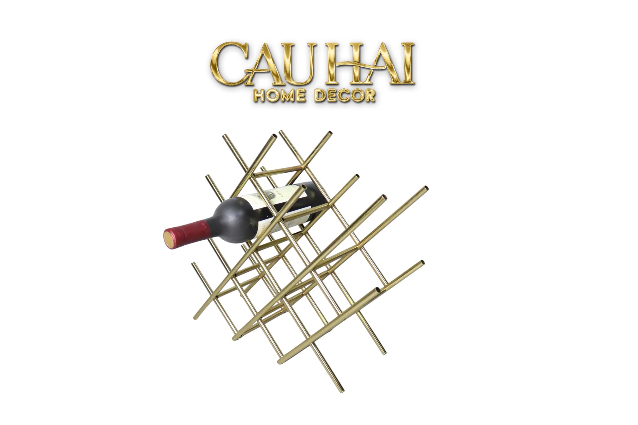 Giá Rượu Metal Lattice D’Or 12 Bottles-GIÁ RƯỢU-CẬU HAI HOME DECOR