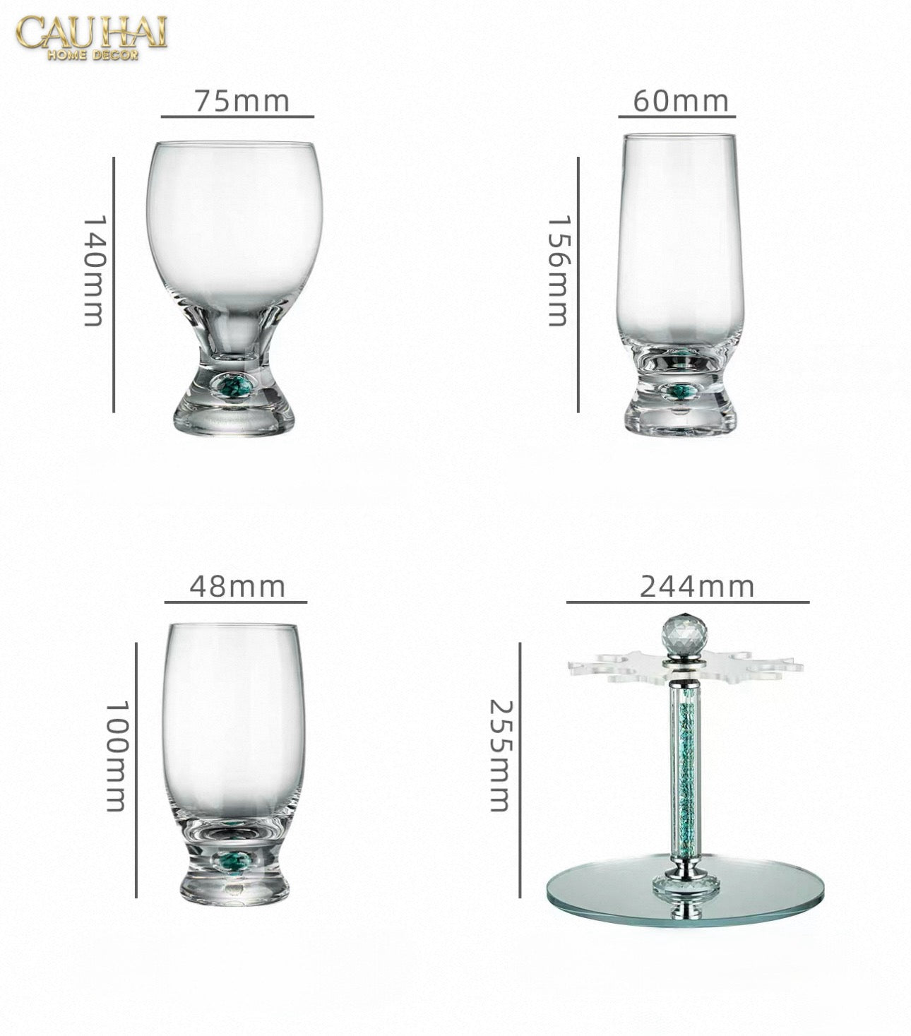 Giá Treo Ly Cyan Cristalleries Rack-LY THỦY TINH-CẬU HAI HOME DECOR