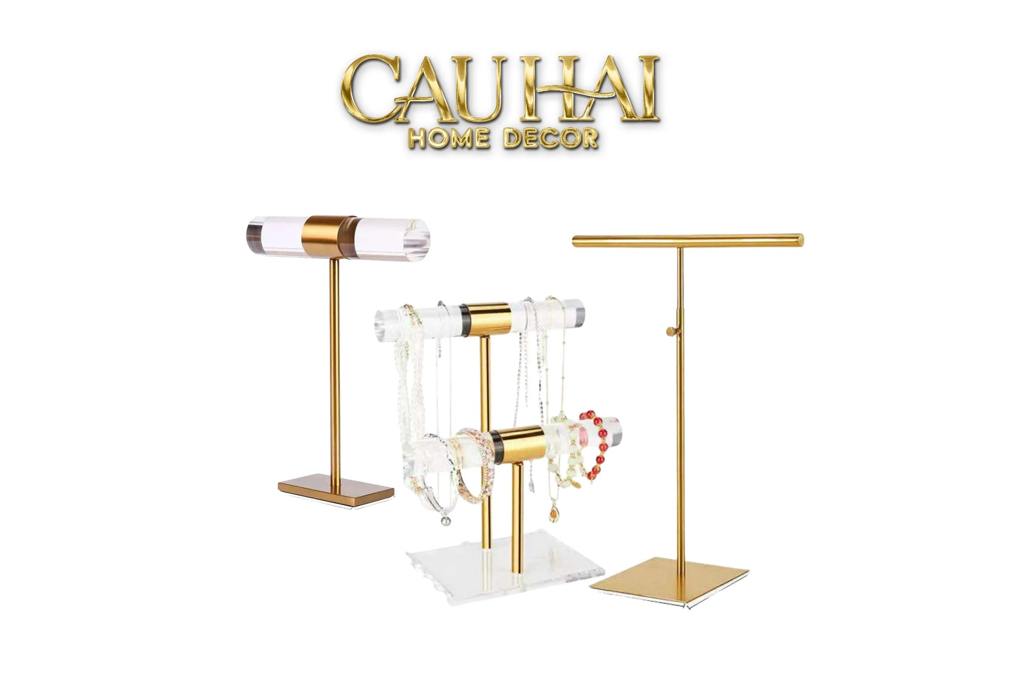Giá Treo Túi Chữ T Stainless Steel & Acrylic-KỆ TRANG TRÍ-CẬU HAI HOME DECOR