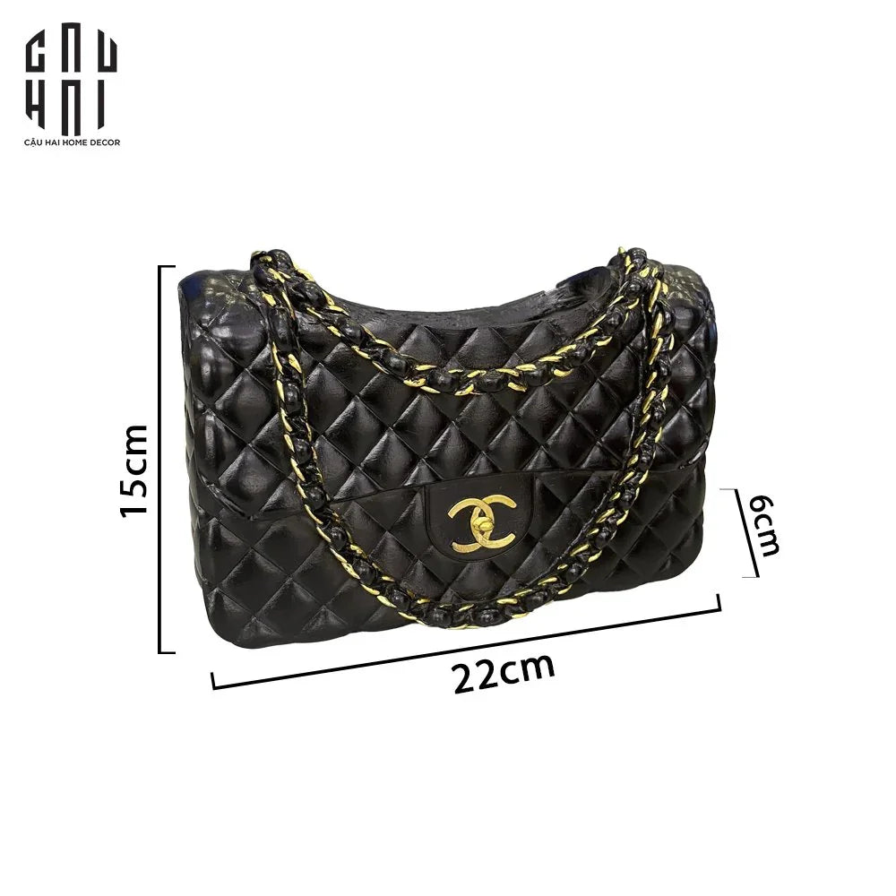 Giỏ Cắm Hoa Composite Coco Classic Lady Bag Ss25-KHAY TRANG TRÍ-CẬU HAI HOME DECOR