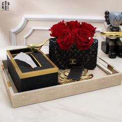 Giỏ Cắm Hoa Composite Coco Classic Lady Bag Ss25-KHAY TRANG TRÍ-CẬU HAI HOME DECOR