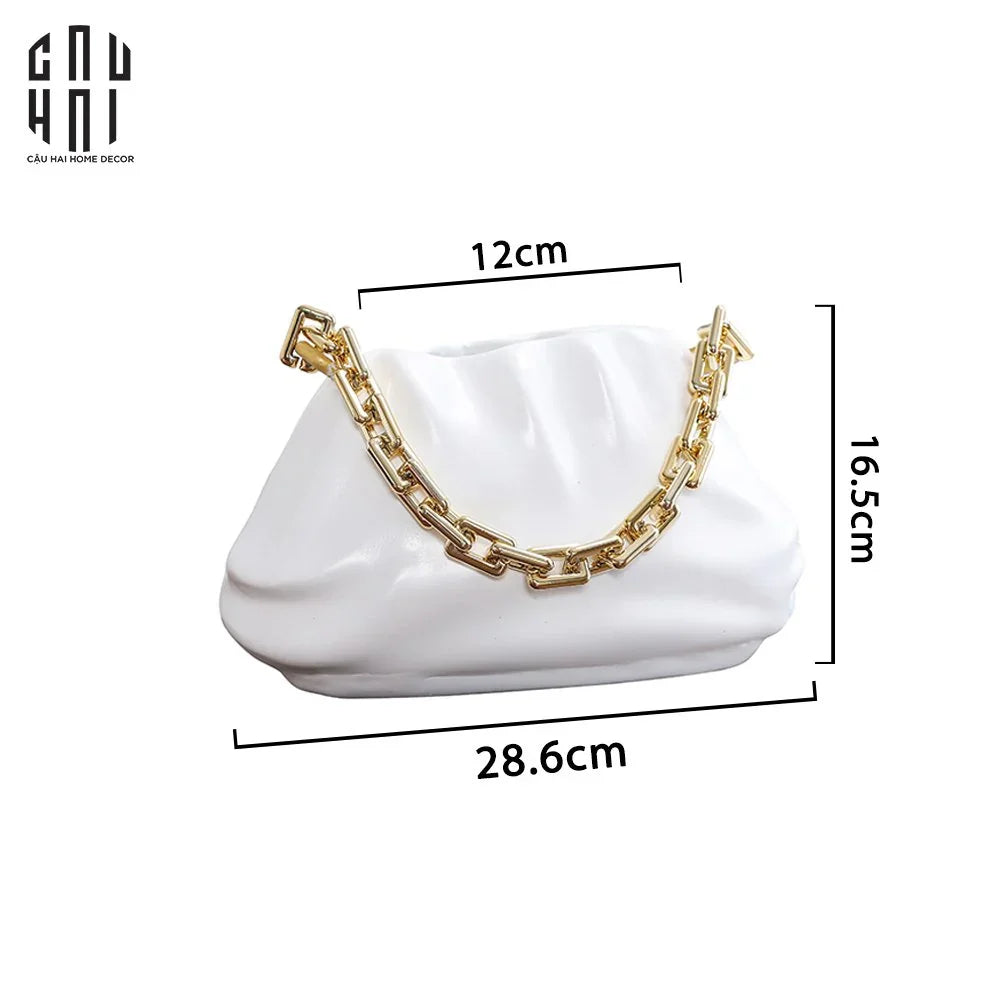 Giỏ Cắm Hoa Composite Golden Chain Ss25-KHAY TRANG TRÍ-CẬU HAI HOME DECOR
