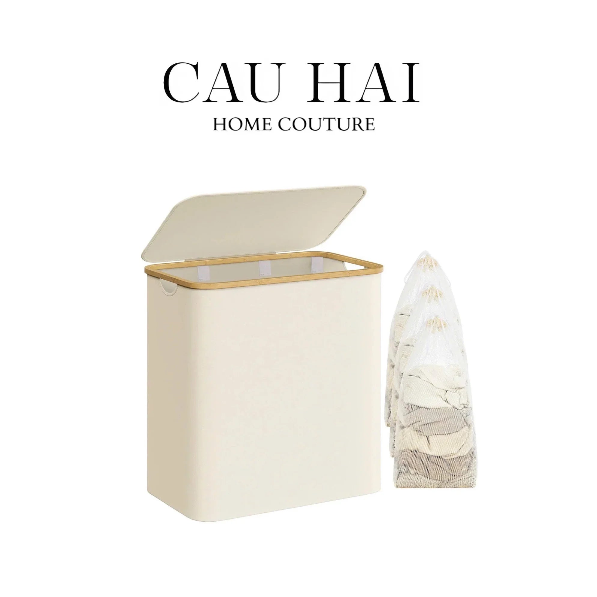 Giỏ Đựng Đồ Laundry Canvas 150L - Blanc-TRANH TREO TƯỜNG-CẬU HAI HOME DECOR