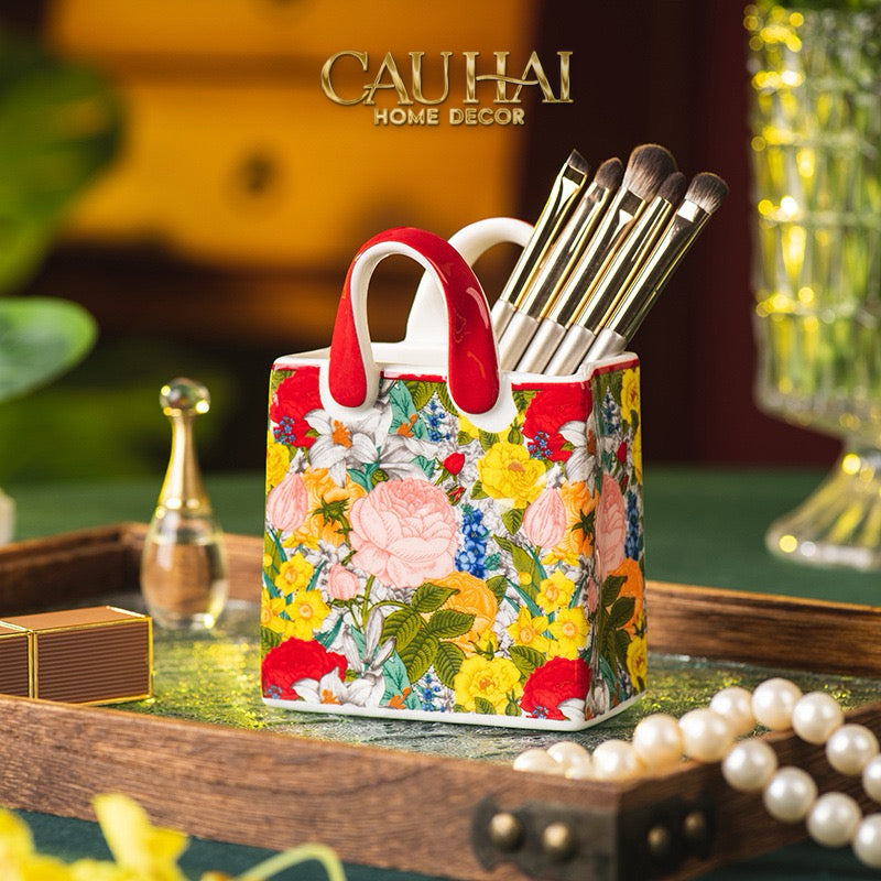 Giỏ Hoa Gốm Sứ Ceramic Floral-CẬU HAI HOME DECOR
