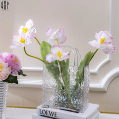 Giỏ Hoa Thuỷ Tinh White D.O-KHAY TRANG TRÍ-CẬU HAI HOME DECOR