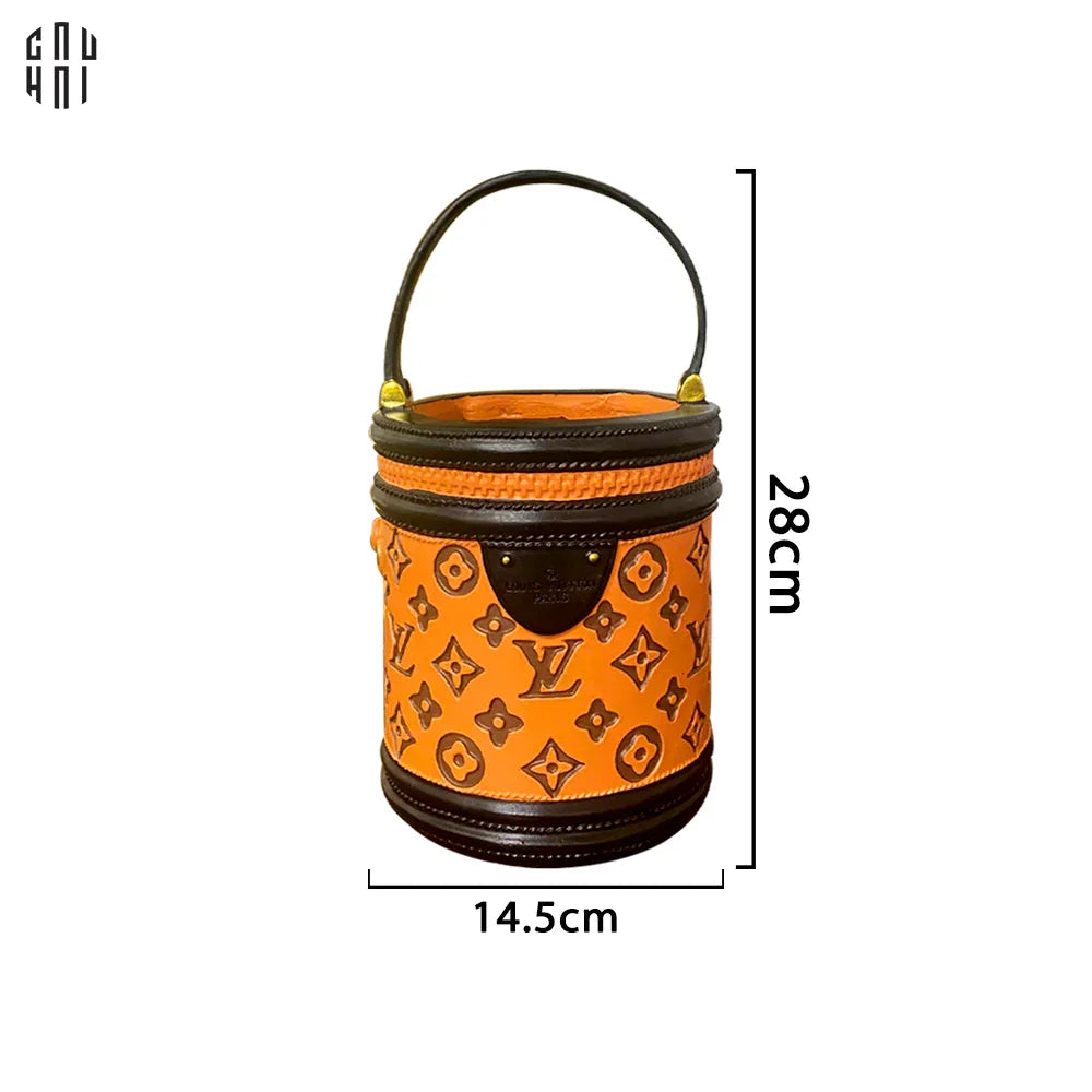Giỏ Hoa Trang Trí Composite Cannes Bag Orange Louis-KHAY TRANG TRÍ-CẬU HAI HOME DECOR