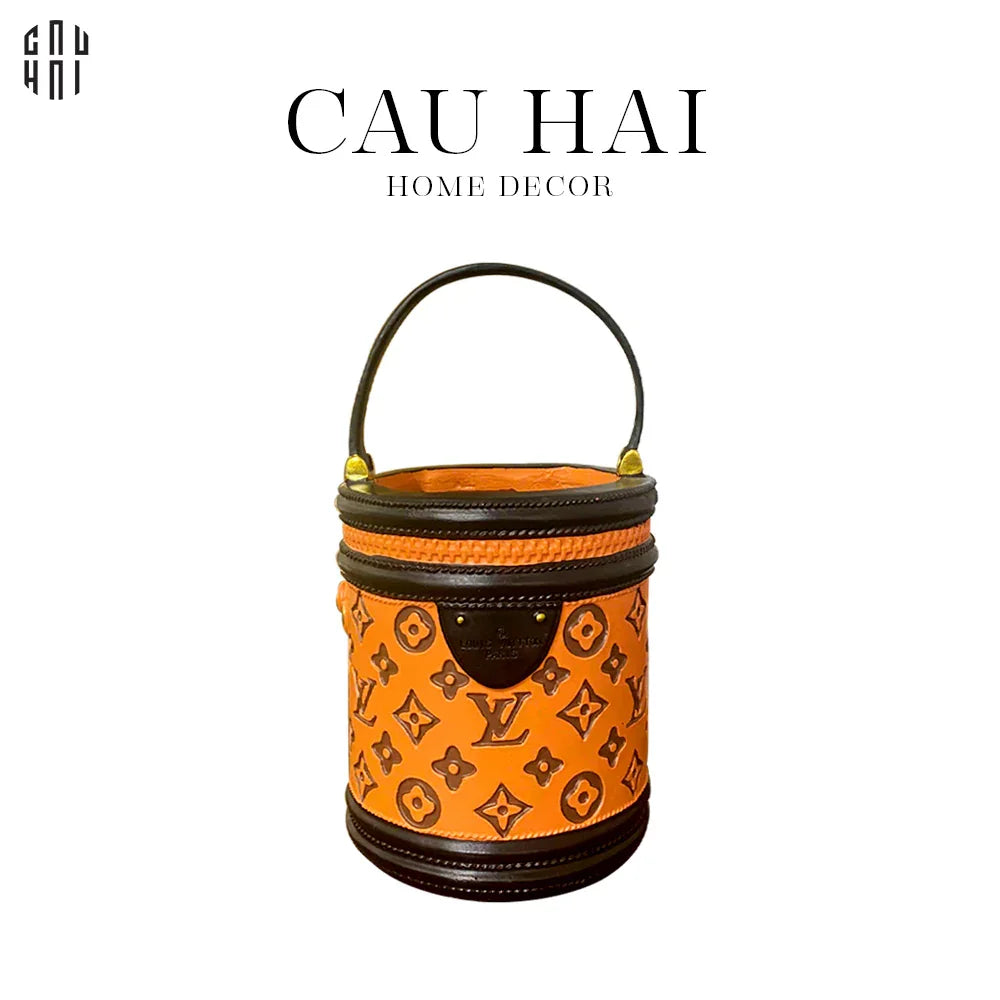 Giỏ Hoa Trang Trí Composite Cannes Bag Orange Louis-KHAY TRANG TRÍ-CẬU HAI HOME DECOR