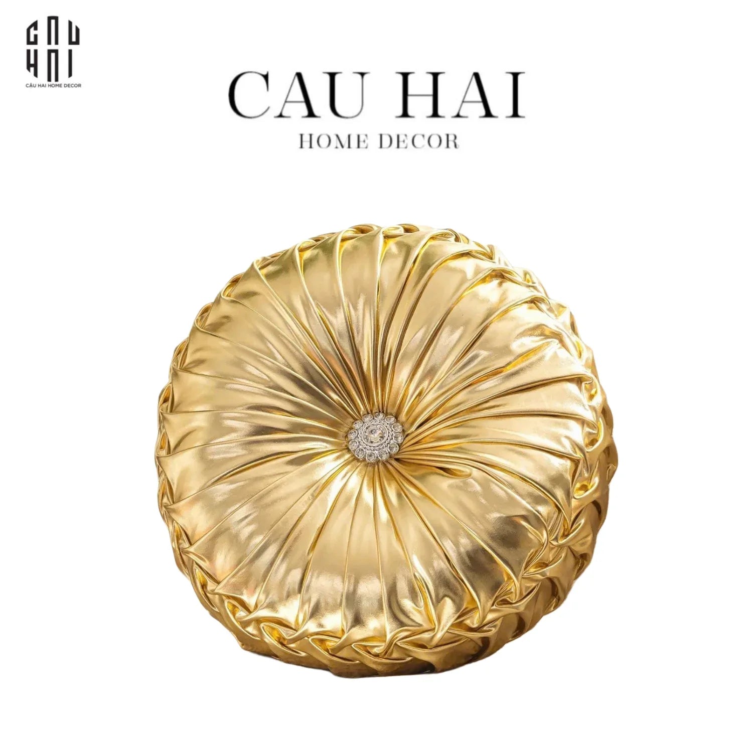 Gối Da Bóng Stunning Kelly - Gold-VỎ GỐI-CẬU HAI HOME DECOR