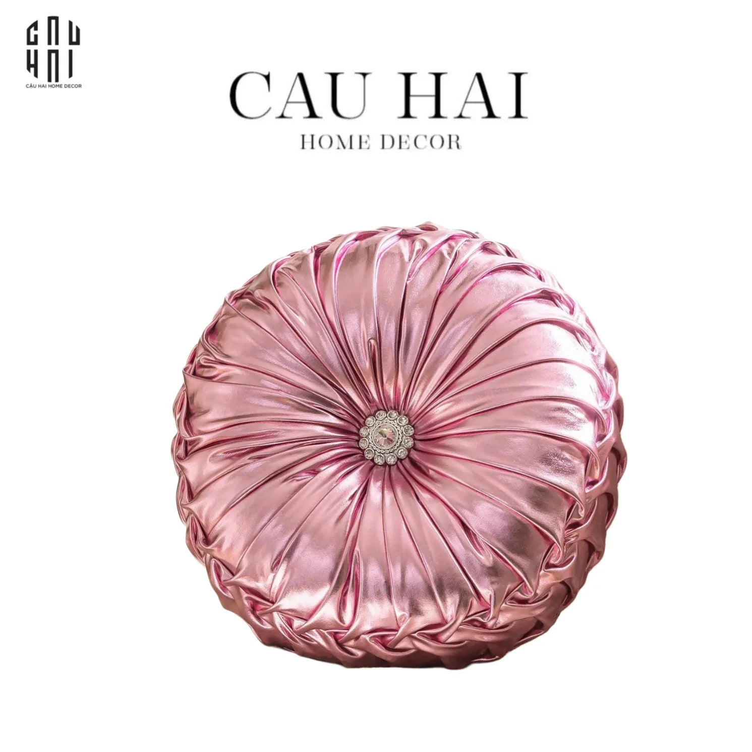 Gối Da Bóng Stunning Kelly - Rose 45-VỎ GỐI-CẬU HAI HOME DECOR